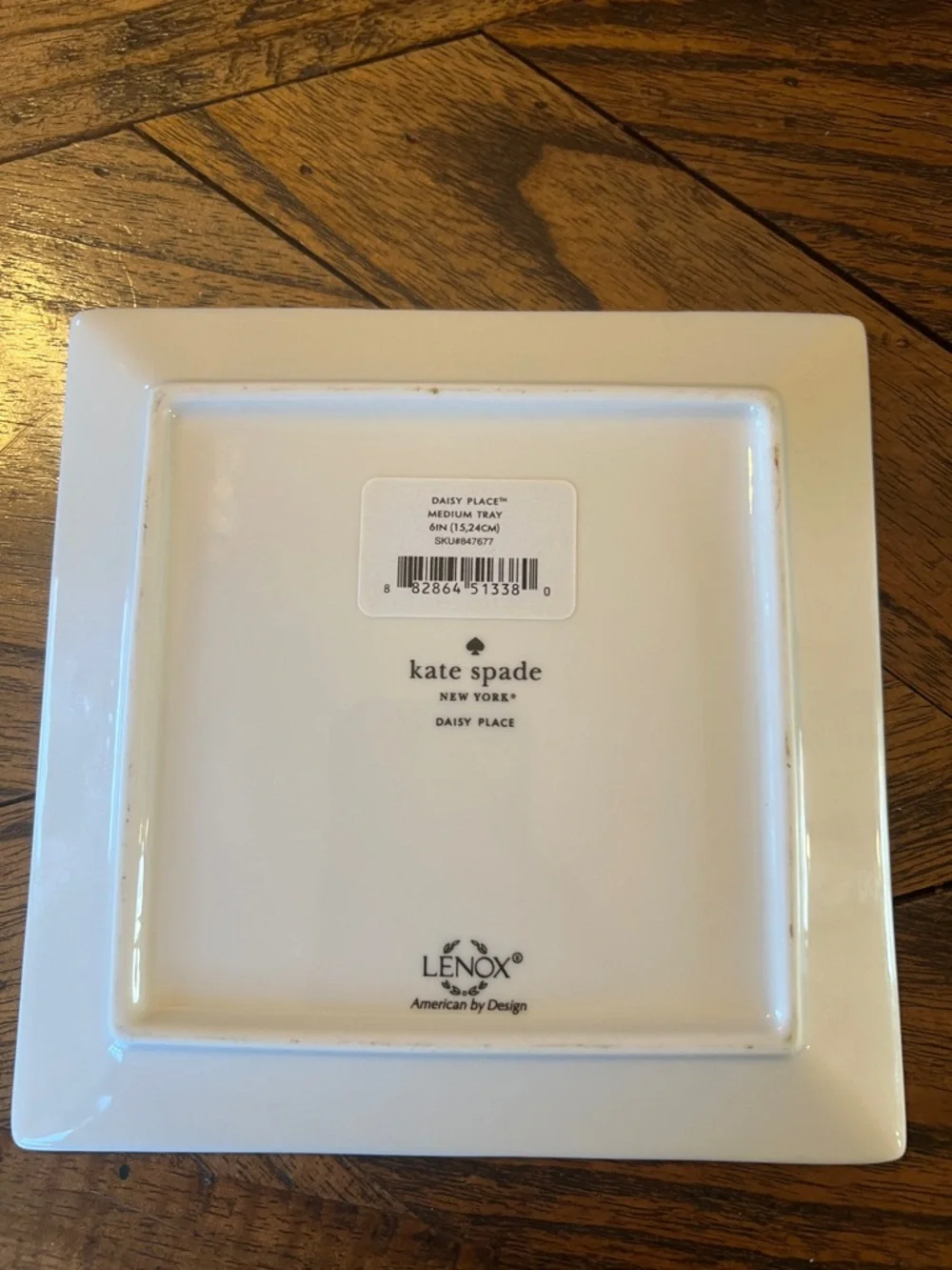 Kate Spade Daisy Place White Square Trinket Tray, Lennox Porcelin, Odds and Ends